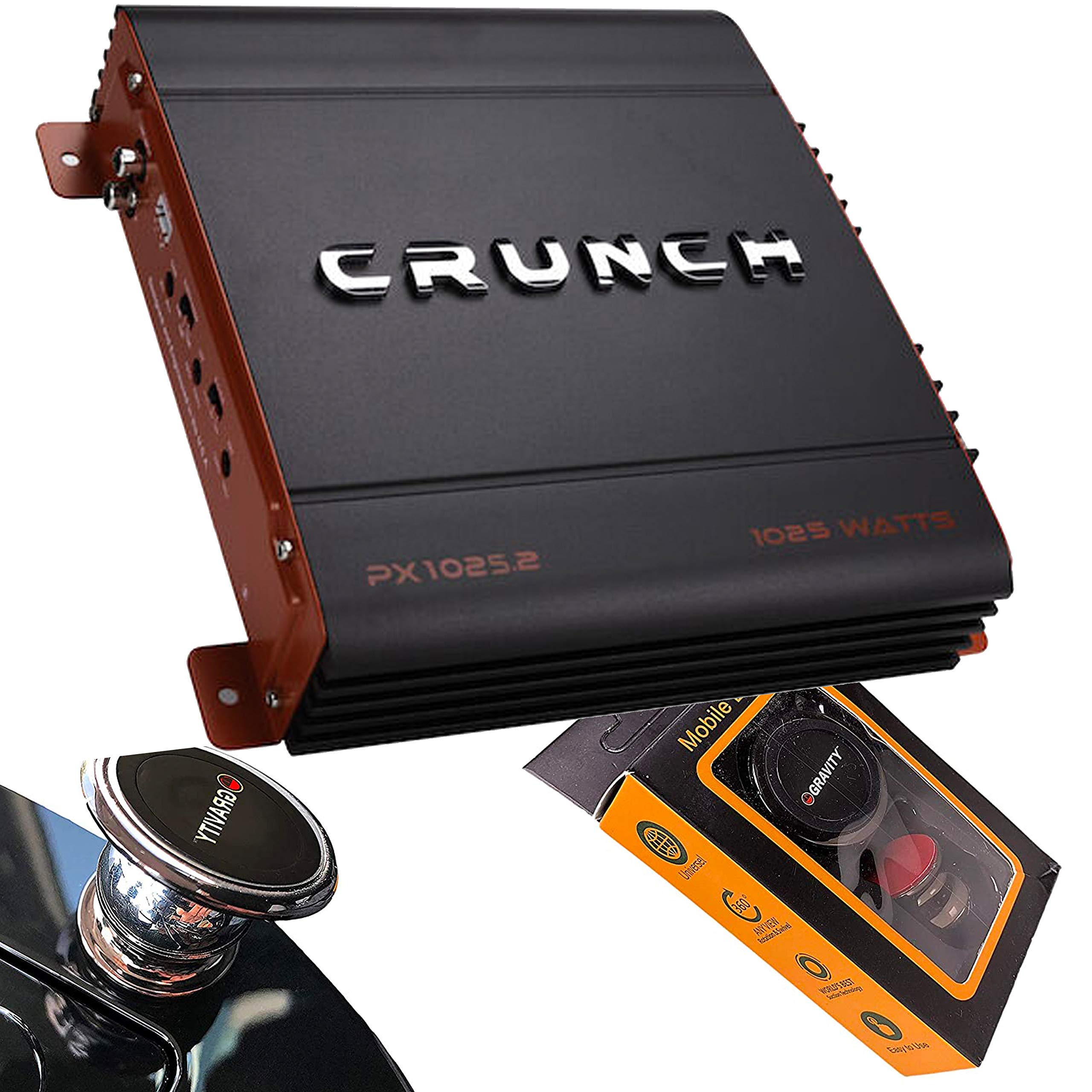Crunch PX-1025.2 1000 Watts Power X Two Channel Car Audio Amplifier + 2 Channels 4 Gauge Amplifier Kit with Gravity Magnet Phone Holder Bundle Crunch PX-1025.2 1000 Watts Power X Two Channel Car Audio Amplifier + 2 Channels 4 Gauge Amplifier Kit with Gravity Magnet Phone Holder Bundle